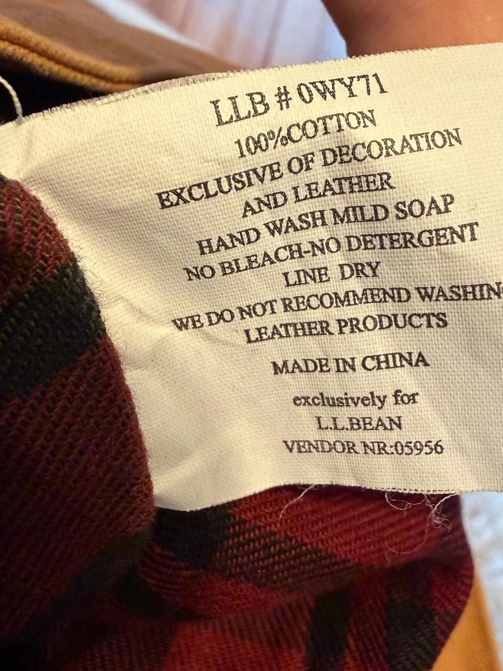 L.L.Bean vintage large canvas tote with leather handles - Picture 10 of 11